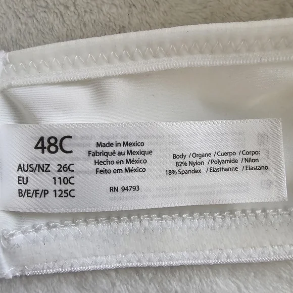 Dominique Strapless Bra White Size 48C Seamless Supportive Full Coverage - Picture 7 of 10